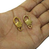 10 Pcs, 27X13mm Gold Finish Large Flower Lobster Clasps
