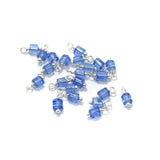 100 Pcs, 4mm Glass Loreal Beads Light Blue Silver Plated