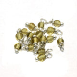 200 Pcs, 3.5mm Glass Loreal Beads Light Yellow Silver Plated
