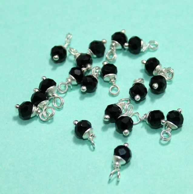 100 Pcs Black Faceted Loreal Beads Rondelle 8mm