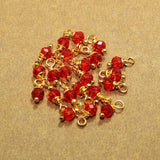 100 Pcs Red Crystal Faceted Loreal Glass Beads 6mm