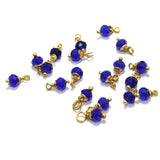 100 Pcs Blue Crystal Faceted Loreal Glass Beads 6mm