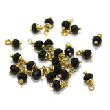 100 Pcs Black Crystal Faceted Loreal Glass Beads 6mm