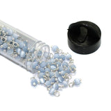 200 Pcs, 4mm Turquoise Cats Eye Loreal Beads Tube Silver Plated