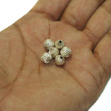 100 Pcs, 7mm Silver Finish Liner Round Beads