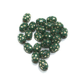 100 Pcs, 8x6mm Green Brass Beads Oval
