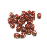 100 Pcs, 8x6mm Red Brass Beads Oval