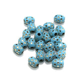 100 Pcs, 8x6mm Turquoise Brass Beads Oval