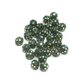 100 Pcs, 6mm Green Brass Beads Round