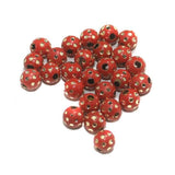 100 Pcs, 6mm Red Brass Beads Round