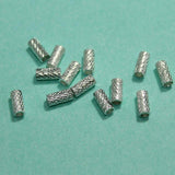 50 Gms, 6x3mm Silver Brass Tube Beads
