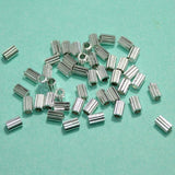 50 Gms, 5x3mm Silver Brass Tube Beads,