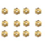 100 Pcs, 5mm Metal Flowers Bead Caps Golden