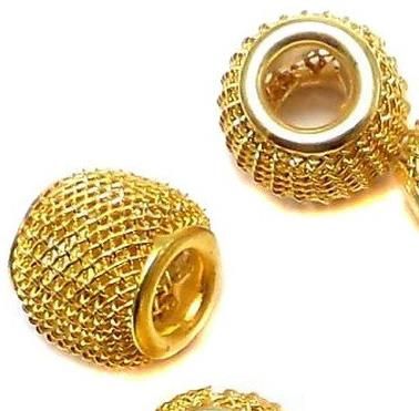 25 Metal Oval Beads Golden 12x10mm