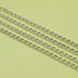 5 Mtrs, 7x4mm Metal Chain Silver