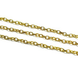 1 Mtr Gold Finish Metal Chain, Link Size 7x5mm