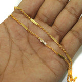 Gold Plated Metal Chain, Link Size 2mm