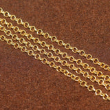1 Mtr, 3mm Golden Plated Metal Chain