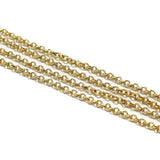 1 Mtr, 3mm Golden Plated Metal Chain