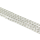1 Mtr, 7x3mm Silver Plated Metal Chain