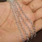 1 Mtr, 3mm Silver Plated Metal Chain