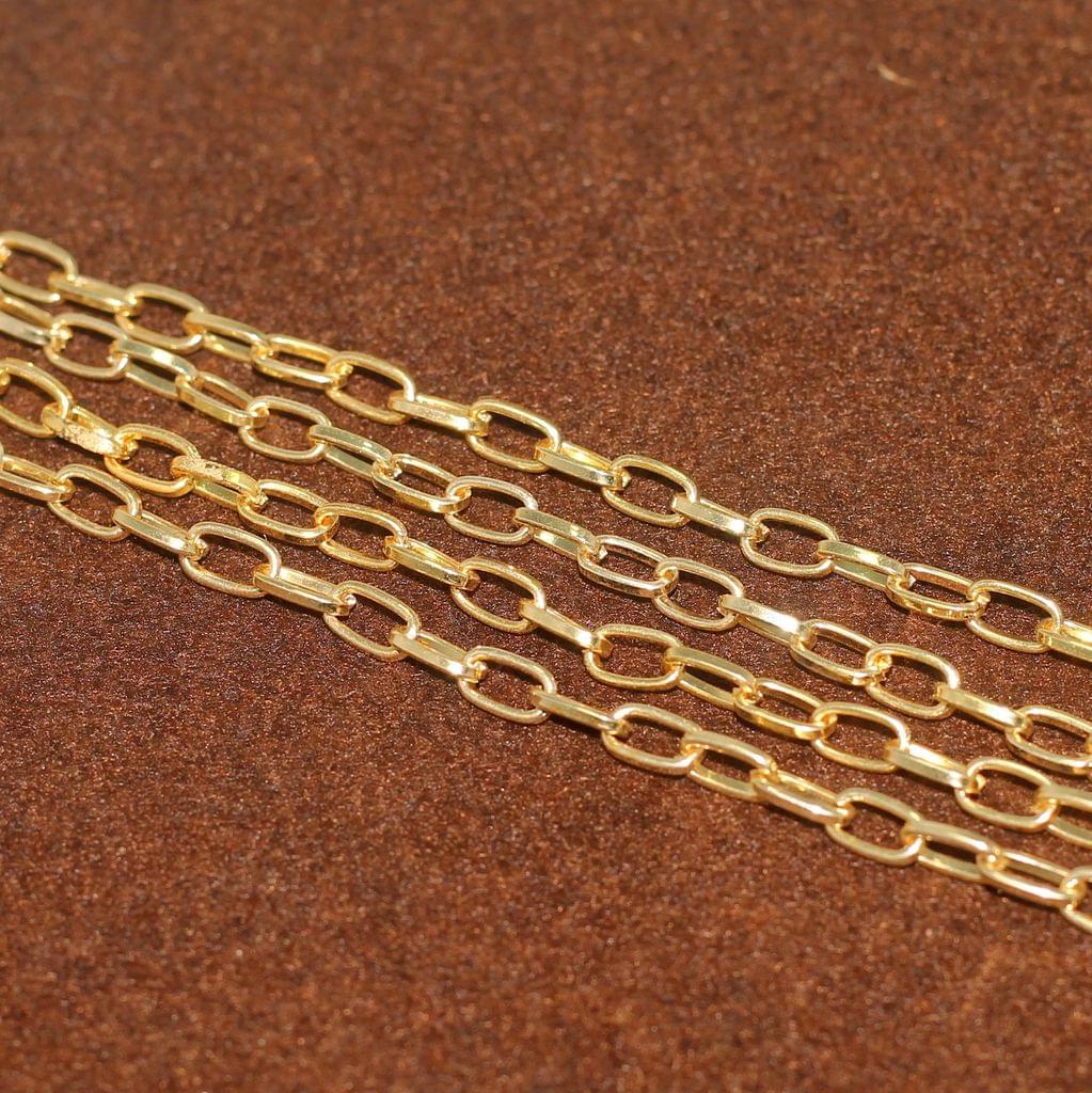 1 Mtr, 8x5mm Golden Metal Chain
