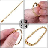 2mm Ball Chains Tag With Bead Connector Clasp