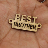 5 Pcs Best Brother Wooden Rakhi Charms connector