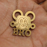 5 Pcs Bro Mickey Mouse  Wooden Rakhi Charms connector