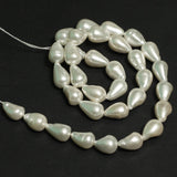 1 String, 12x8mm Taiwan Baroque Pearls White Drop