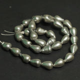 1 String, 12x8mm Taiwan Baroque Pearls Grey Drop