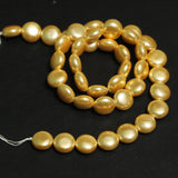 1 String, 10x5mm Taiwan Baroque Pearls Rose Gold Flat Round