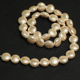 1 String, 10x5mm Taiwan Baroque Pearls Peach Flat Round