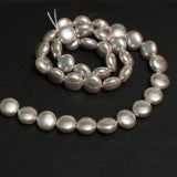 1 String, 10x5mm Taiwan Baroque Pearls Lavender Flat Round