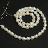 1 String, 8x6mm Shell Pearl Beads White Oval