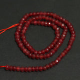 1 String Zed Cut Tyre Beads Red 3x4mm