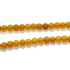 1 String Zed Cut Round Beads Yellow 4mm
