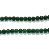 1 String Zed Cut Round Beads Green 4mm
