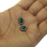 4 Pcs Gemstone CZ Beads Green Oval 16x12mm