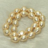 1 Strand, 14x12mm Peach Taiwan Baroque Drop Pearls Beads