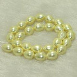 1 String, 14x12mm Yellow Taiwan Baroque Drop Pearls Beads