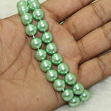 1 String, 10mm Sea Green Faux Round pearl Beads