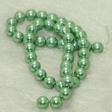 1 Strand, 10mm Sea Green Faux Round pearl Beads