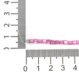 1 String, 3x3mm Hot Pink Tyre Mother of Pearl Shell Beads