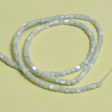 1 String, 3x3mm Sky Blue Tyre Mother Of Pearl Shell Beads