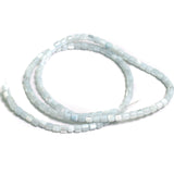 1 String, 3x3mm Sky Blue Tyre Mother Of Pearl Shell Beads