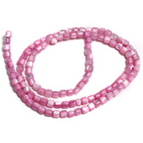 1 String, 3x3mm Hot Pink Tyre Mother of Pearl Shell Beads