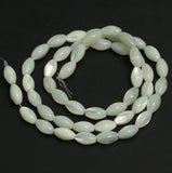 1 String, 9x6mm Off White Oval Mother Of Pearl Shell Beads