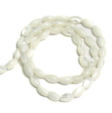 1 String, 9x6mm Off White Oval Mother Of Pearl Shell Beads