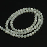 1 String, 6mm Off White Round Mother Off pearl Shell Beads